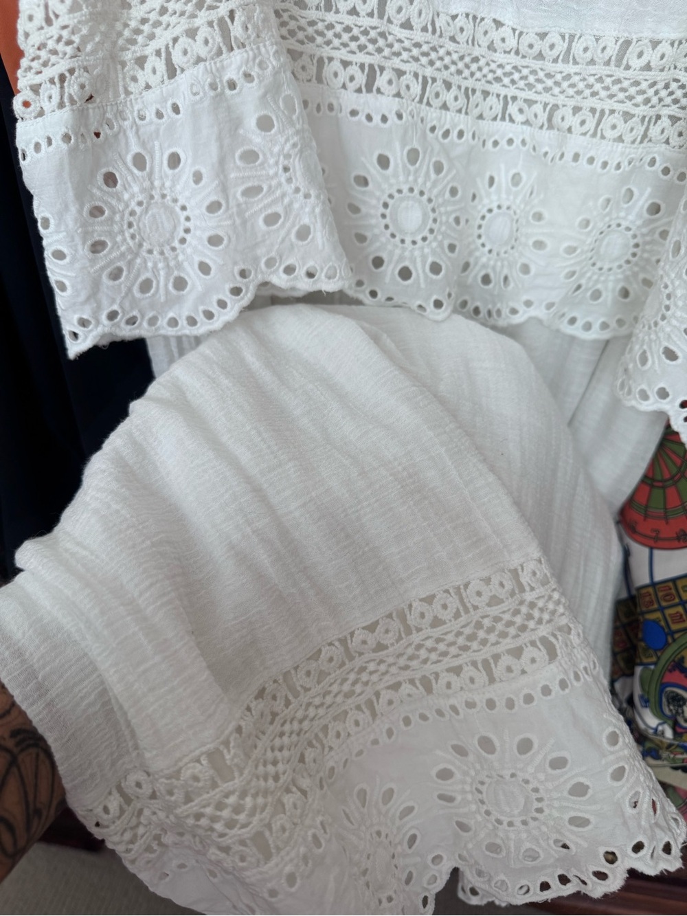 Zara White Eyelet Flounce Maxi Dress - Picture 3 of 4